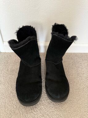Ugg Black Suede Shearling Short boots Women
